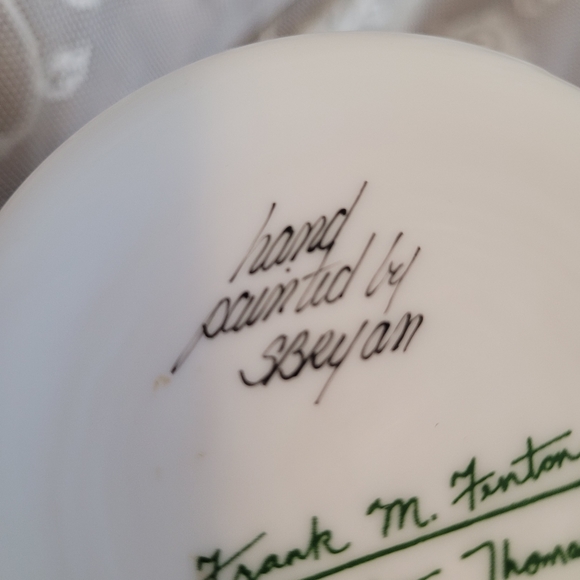 Vintage Signed Fenton Vase Hand Painted Beaded Milk Glass - Picture 11 of 12